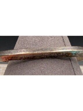 Vintage Southwestern Cuff Bracelet Sterling Silver Carinated  Stamped Tool Marks